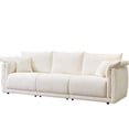 thumbnail image 3 of Beige Living Room , 98.5" With Thick Back Cushions & Wood Frame For Space, 3 Long-lasting Comfort, 3 of 5