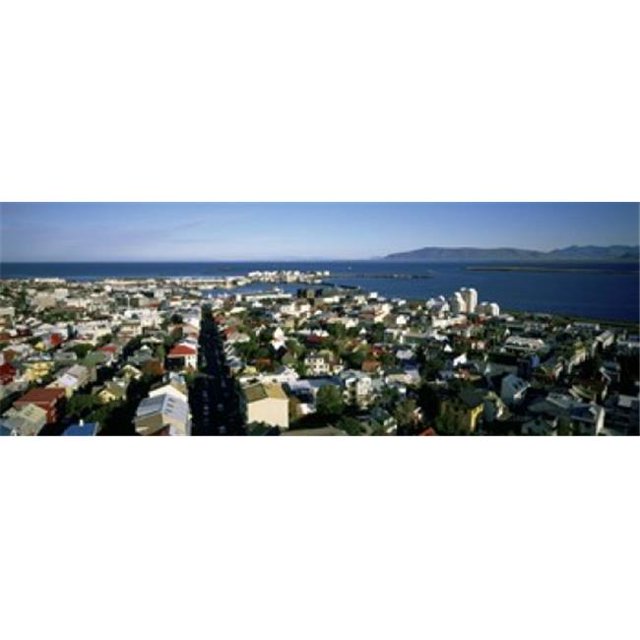 High Angle View Of A City Reykjavik Iceland Poster Print by - 36 x 12