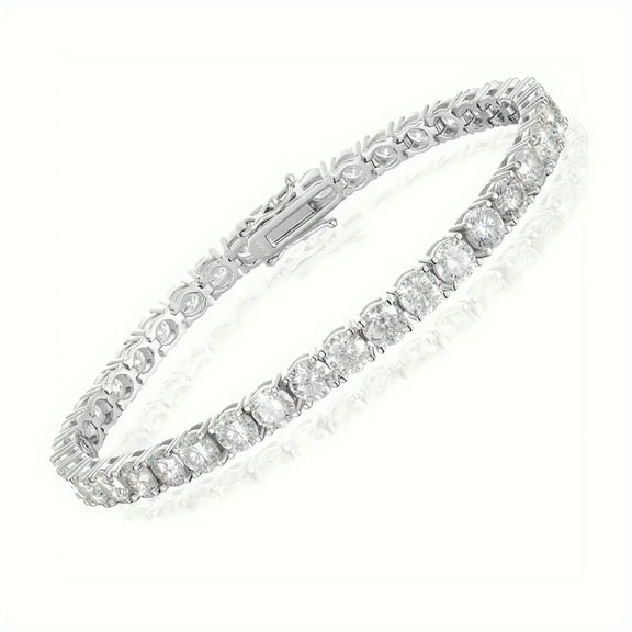 S925 Sterling Silver with 3-6.5mm Moissanite Tennis Bracelet, Men's and Women's | Gemstone Jewelry | Gifts for Him | Gifts for Her | Birthday | Wedding | Anniversary | Engagement