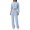 Light Blue XL, variant on 2 Pcs/Set Women Top Pants Set Round Neck Long Sleeve Crop Top Drawstring Elastic Waist Wide Leg Sweatpants Sport Outfit Spring Autumn Tracksuit