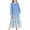 Blue, variant on Posijego Girls Maxi Dress Fall Long Sleeve Crew Neck Tiered Dress Flowy Casual Spring Dresses with Pockets