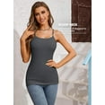 thumbnail image 2 of SURJDE Women's Cotton Camisole Shelf Bra Spaghetti Straps Tank Top 2 Packs, 2 of 6