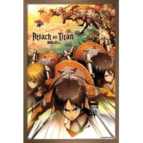 Attack on Titan - Attack Wall Poster, 14.725" x 22.375", Framed