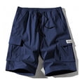 thumbnail image 4 of Nestiefly Mens Cargo Cotton Chino Shorts Elastic Waist Drawstring Casual Work Shorts Summer Lightweight Hiking Outdoor Shorts with Multi Pockets 2026 Dark Blue S, 4 of 4