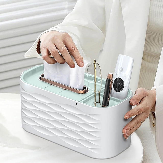 EGNMCR Closet Organizers and Storage, Organization and Storage, Rectangular Tissue Box Cover Facial Tissue Holders Suitable For Bathroom Home Office Car Car Decoration Plastics Tissue Organizer