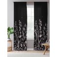 thumbnail image 5 of Sheer Curtains 84 Inches Long, Black Floral Semi Sheer Curtains Light Filtering Window Treatment, Elegant Pastoral Flowers Farmhouse Privacy Voile Drapes for Living Room Bedroom 52x84 Inch, 5 of 7