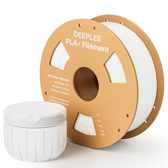 Filamento para impresora 3D Deeplee PLA+, 1,75 mm, 1 kg, blanco