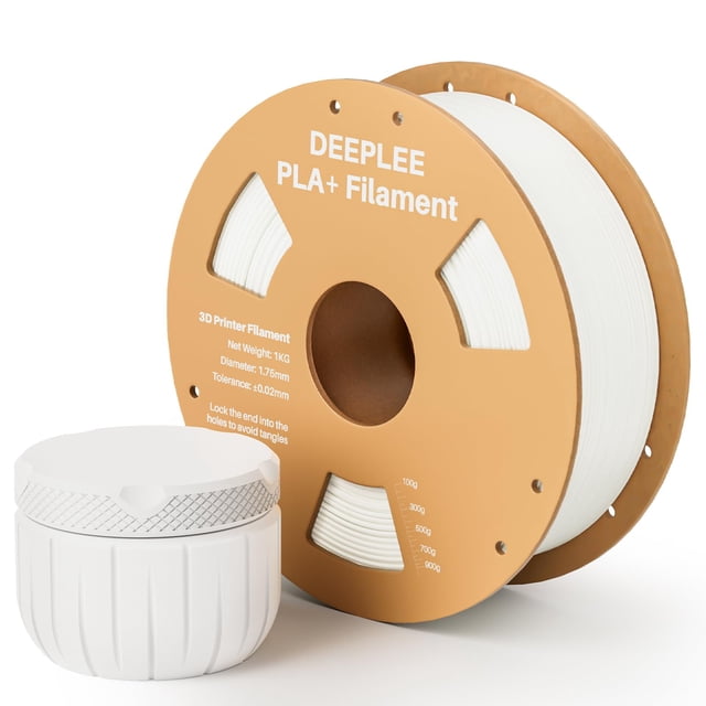 Filamento para impresora 3D Deeplee PLA+, 1,75 mm, 1 kg, blanco