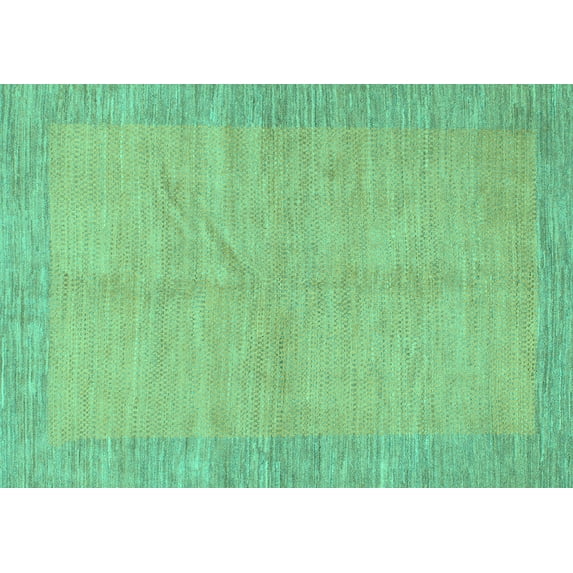 Ahgly Company Indoor Rectangle Abstract Turquoise Blue Modern Area Rugs, 2' x 3'