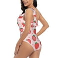 thumbnail image 4 of Rateoe Strawberry Pattern Women One Piece Swimsuits Tummy Control One Shoulder Bathing Suits Ruffle Swimwear-, 4 of 6
