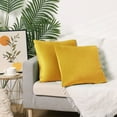 thumbnail image 6 of Unique Bargains Velvet Modern Zipper Cushion Decorative Throw Pillow Covers (2 Count) Yellow 18" x 18", 6 of 6