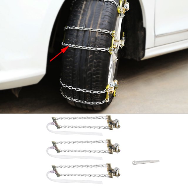 Cinturón antideslizante para neumáticos, 3 piezas, 235-285 mm, clip antideslizante, cadena para neumáticos, cadena para nieve, funcionalidad de alta precisión