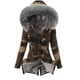 thumbnail image 5 of Chaqueta de algodón de otoño e invierno para mujer con cuello de piel y cordón, abrigo de camuflaje, chaqueta de algodón cálida para mujer, 5 of 5