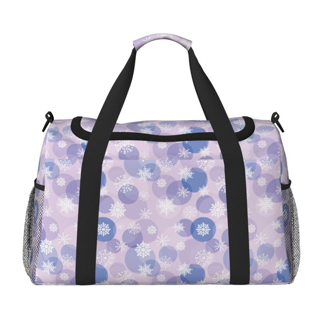 Disketp Winter With Snowflakes Bolsa de Viaje Tipo Duffle, Bolso de Mano para Fin de Semana para Mujer, Bolsa de Gimnasio Ligera para Hombre, Esencial para Viajes