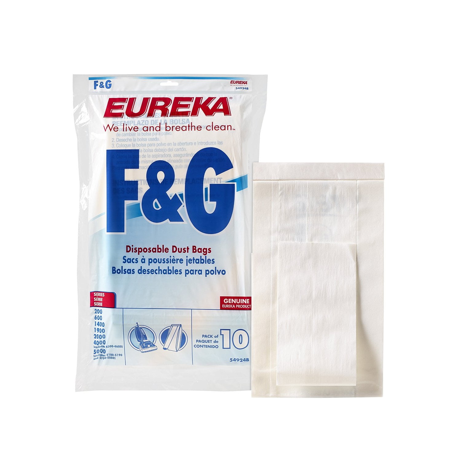 54924A Style F & G 660636 2PLY Upright Vacuum Paper Bags 27 Eureka 216-9SW