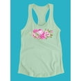 thumbnail image 3 of Pink Flowers Racerback Tank Women -Image by Shutterstock, Female Large, 3 of 4