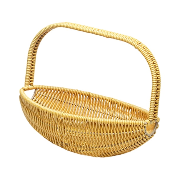 Cesta de flores, cesta de picnic, cesta de almacenamiento, cesta tejida a mano, cesta tejida para artículos diversos, regalos, frutas, bocadillos, 345 x 285 cm