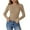 Khaki, variant on Cavosen Womens Undershirt Seamless Long Sleeve Crewneck Stretch Base Layer Tee Thermal Solid Fitted Underscrubs Soft Fall Trendy Tops