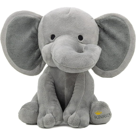 KINREX Stuffed Elephant Animal Plush - Toys for Baby Boy Girls Grey 9 inches