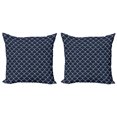 thumbnail image 1 of Ambesonne Nautical Throw Pillow Cover 2 Pack, Ocean Waves Sea Shell, 24", Indigo White, 1 of 2