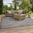 thumbnail image 3 of 7'6"x 9'6" Elora Grid Lines, Grey Indoor Outdoor Rug, 3 of 4