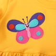 thumbnail image 3 of Bellafa Toddler Little Girls Casual Short Sleeve Cartoon Dresses Kids Cotton Summer Sundress Butterfly 2T, 3 of 6