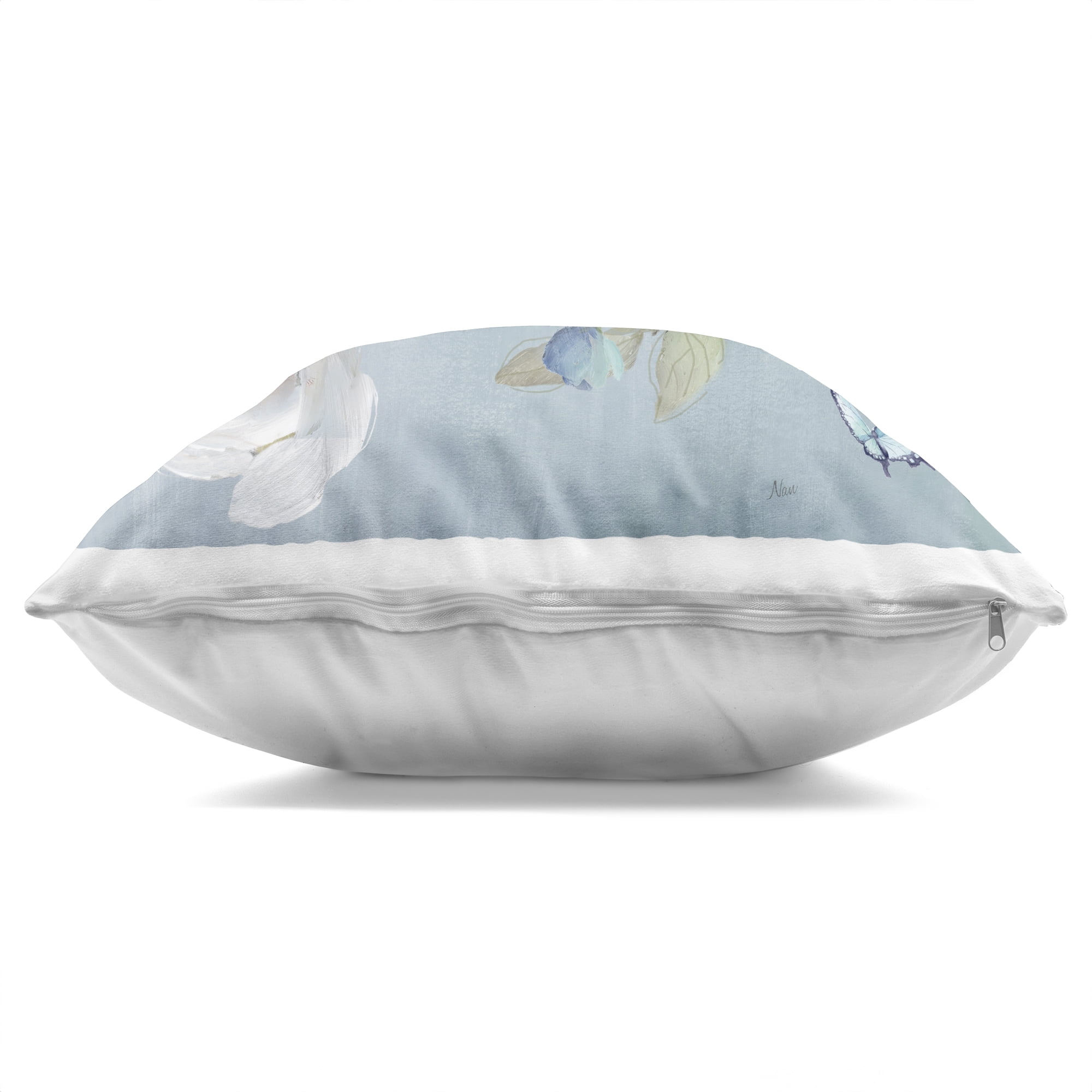 Stupell Industries Pastel Blue Bird Blooms Decorative Printed Throw Pillow, design by Nan, 18 x 7 x 18