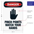 thumbnail image 3 of Pinch Points Watch Your Hands Sign, OSHA Danger Sign, (SI-3900) 24x36 Corrugated Plastic, 3 of 7