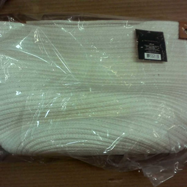 Decorative Coiled Rope Square Base Tapered Basket Medium White 13