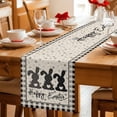thumbnail image 5 of Black Grey Easter Table Runner 72 Inches, Polka Dot Bunny Spring Vintage Plaid Checkered Bed Runner Dresser Scarves Tabletop for Indoor Outdoor Parties/Ceremony/Banquet, 14" x 72", 5 of 8