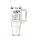 thumbnail image 2 of Mom Mommy Tumbler with Handle and Straw 40 Oz, Birthday Gift for Mother, Momma Christmas Mother Day Gifts From Daughters, Sons, Kids, Coffee Travel Mug, 2 of 7