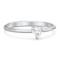 thumbnail image 1 of Heart Birthstone Ring - Cubic Zirconia / White Topaz (April), 1 of 6