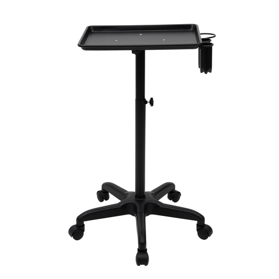 Salon Tray, Adjustable Height Salon Trolley with Hair Dryer Holder and Tool Hooks, Large Tray Rolling Cart for Hair Salon, Beauty