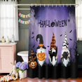 thumbnail image 6 of Gnomes Halloween Shower Curtain Set with Hooks, Purple Pumpkin Black Cat Bat Waterproof Fabric Bathroom Curtains Decor Home Accessories,Stall 36 X 72 Inch, 6 of 9