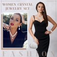 thumbnail image 5 of 5 Pcs Silver Clutch Purses for Women Evening Rhinestone Jewelry Set Bling Clutch Purse Bag Rhinestone Necklace Ring Bracelet Earring for Women Party Wedding Bride Jewelry, 5 of 8