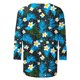 thumbnail image 5 of Xuyuer Women's Spring Summer Hawaiian Print Loose Casual Round Neck 3/4 Sleeve T-Shirt, Floral Pullover Top for Beach Vacations, Tropical Parties and Summer Holiday Style, 5 of 6
