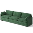 thumbnail image 4 of 3 Seater Modern Modular Sectional Sleeper Sofa, Noelse Comfy Cloud Couch with Double Layer Upholstered Seat Cushion, Deep Seat Couches with 2 Pillows for Living Room Bedroom and Apartment, Green, 4 of 11