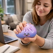 Dumpling Squishies Mystery Box, Colorful Glitter Steamed Bun Stress Ball, Soft Sensory Fidget Toy with Steamer for Kids & Adults, Stocking Stuffer