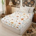 thumbnail image 3 of Manfei Cottagecore Blossom Zipper Twin Comforter Sets with Fitted Sheet and 2 Pillowcases,Vintage Flowers Leaves Zipper Bedding Set,Reversible, 3 of 7