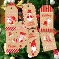 thumbnail image 5 of Etiquetas navideñas de papel kraft de estilo D100 piezas con cordón, etiquetas navideñas de papel kraft marrón, sello y etiqueta para envolver regalos de Navidad, 10 diseños para, 5 of 5