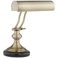 thumbnail image 2 of Regency Hill Traditional Piano Banker Desk Lamp Adjustable 12" High Black Marble Base Antique Brass Shade for Office Table, 2 of 9