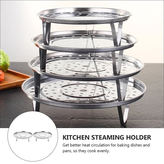 Steamer for Cooking, Stainless Steel Steamer Rack, Tamale Steamer Pot, 6.9 Inch Round Steaming Stand Steamer Basket for Pot Pressure Cooker Kitchen Cookware Trivet Dumpling A