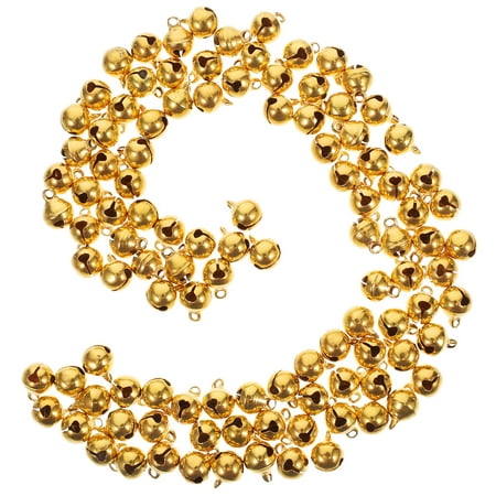 WORGEOUS 100pcs Mini Bell For Dog Collar Training Pet Pendant Accessories Shiny Round Bell Charms Gold Bell Charms Christmas Bells Jewelry Supplies