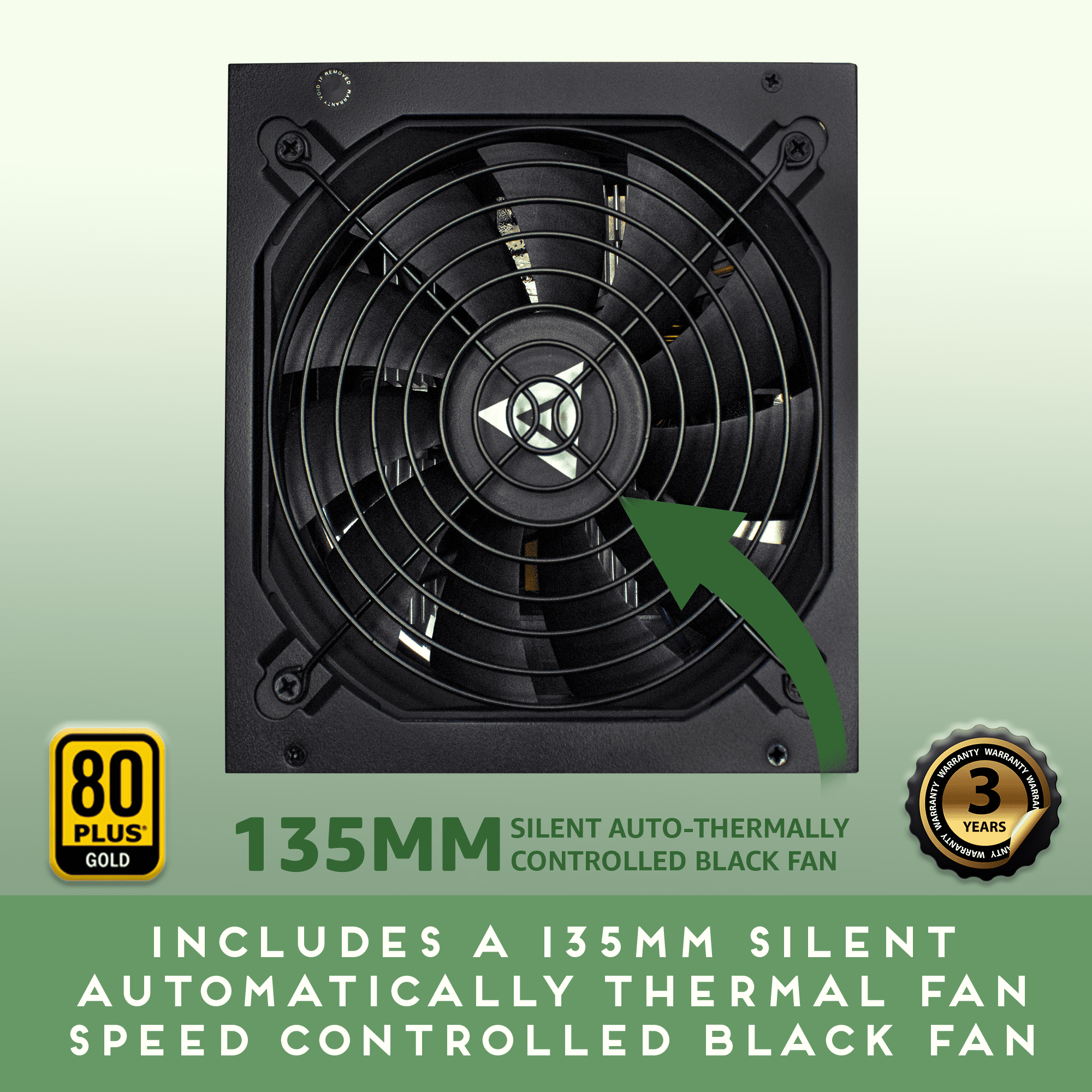 Apevia ATX-PR700W Prestige 700W 80+ Gold Certified, ATX Active PFC, DC to DC Converter Design 135mm Silent Fan, RoHS Compliance, ATX Gaming Power Supply