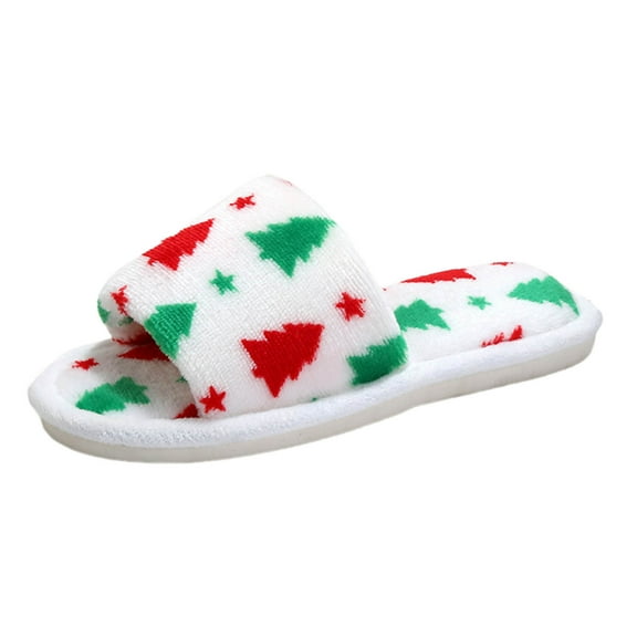 Christmas Slippers House Shoes for Women Fluffy Soft Cozy Bedroom Cartoon Plush Cute Slippers for Indoor Outdoor Use