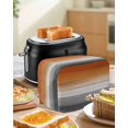 thumbnail image 4 of Orange Gray Toaster Cover 4 Slice, Large Kitchen Appliance Covers, Farmhouse Retro Gradient Wooden Grain Toaster Oven Cover with Loop, Bread Machine Cover Polyester Dust Cover Protection, 4 of 4