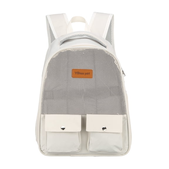Uxcell Cat Backpack Carrier, Foldable Ventilated Mesh Pet Hiking Travel Backpack for Cats or Small Dogs Puppies, Intended for Hiking / Camping / Traveling (White, 12"x9"x16")