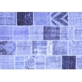 thumbnail image 1 of Ahgly Company Machine Washable Indoor Rectangle Patchwork Blue Transitional Area Rugs, 5' x 7', 1 of 4