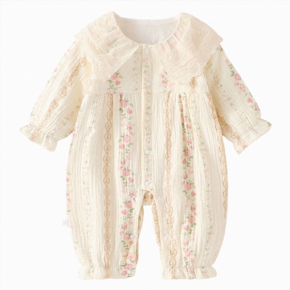 CAUYDY Baby Girl Gift Newborn Clothes Preemie Long Sleeve Bodysuit Infant Girls Sleepers Fall Winter Toddler Romper Pajamas 0-3M 6-9M 12-18M Sizes 2-4 Months,Pink