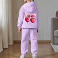 thumbnail image 4 of WMQPNNS Girls Sweatsuit Set 2 Piece Outfits Boys Oversized Sweatshirt and Baggy Sweatpants with Pockets Tracksuit Set(Size 6-7 Years, Purple), 4 of 7